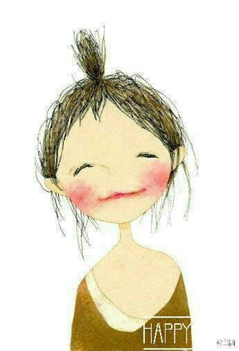 爱笑的女子漫画像